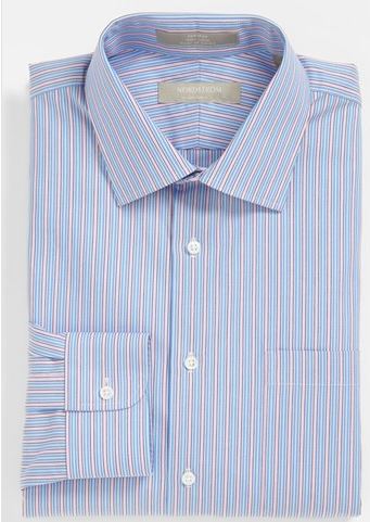 striped dress shirt with 38" sleeve length