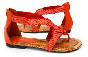 coral large size gladiator sandals