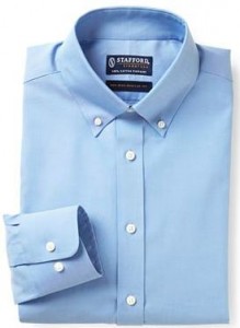 men's blue dress shirt with extra long sleeves