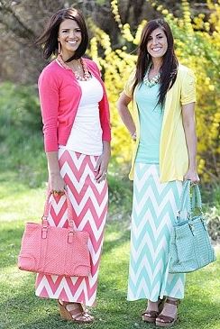 chevron maxi skirts