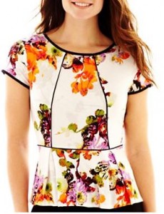floral tall peplum blouse