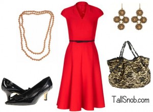 women's tall red dress