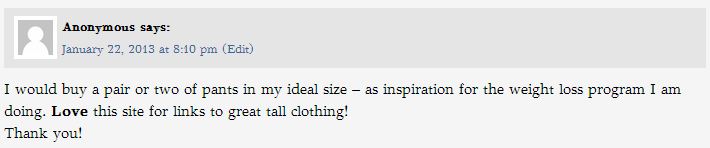 winner tall clothing mall