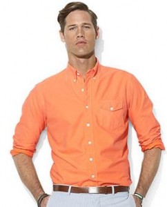 ralph lauren big and tall sport shirt orange