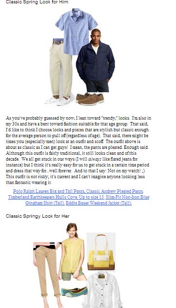 tall fashion advice newsletter
