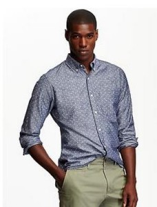 slim fitting tall chambray shirt