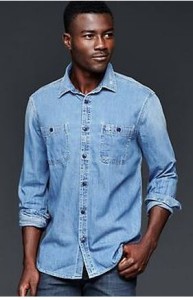 mens tall denim shirt