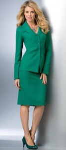 green tall skirtsuit