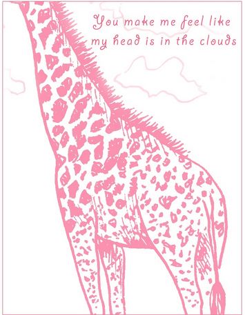 giraffe valentine's day cards