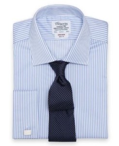 blue stripe dress shirt with 38" sleeves