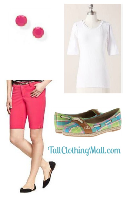 women's tall bermuda shorts and outfit