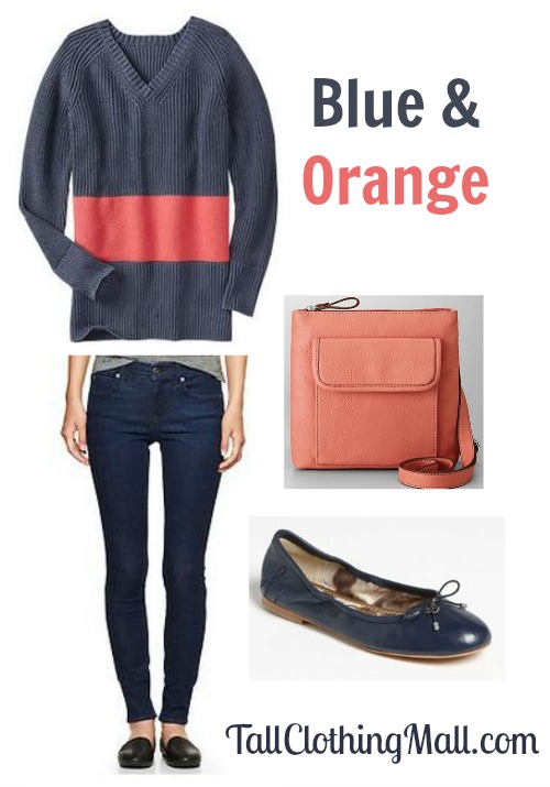 women's blue and orange tall outfit