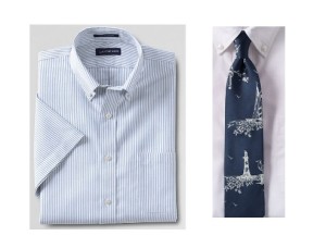 blue striped tall short sleeve shirt
