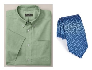 green tall dress shirt and tie