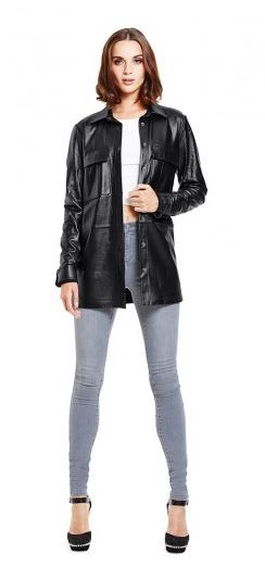 women's tall leather shirt