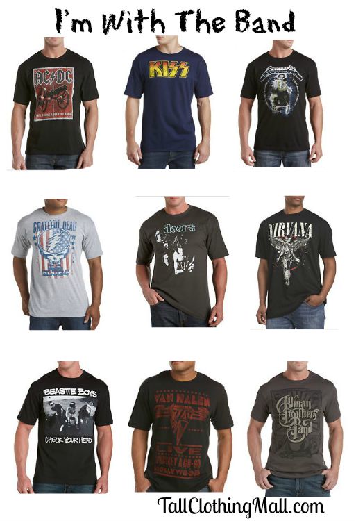 big and tall band t-shirts