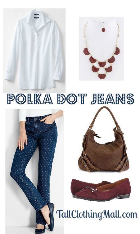 polka dot tall jeans