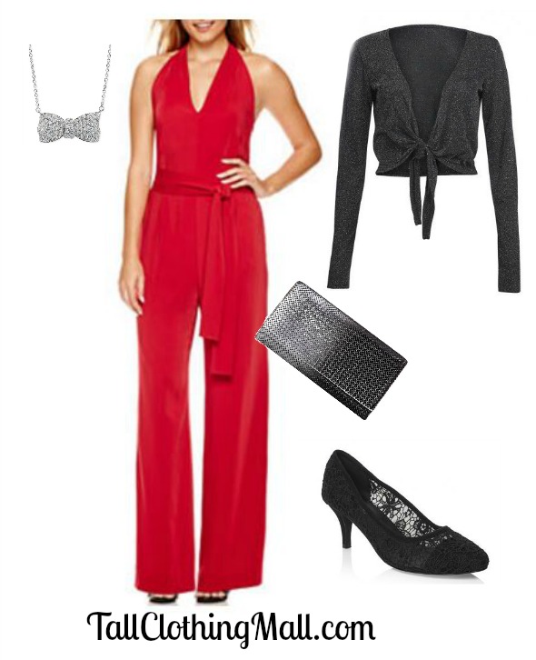 red tall jumpsuit
