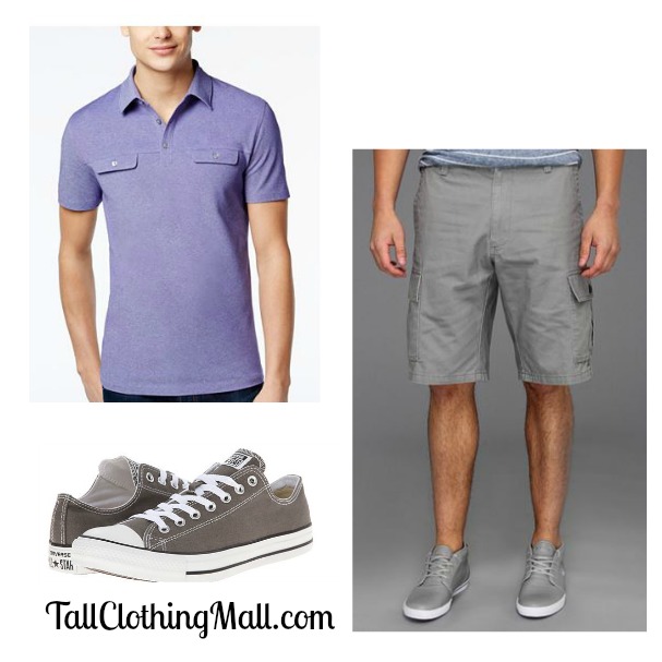 mens tall cargo shorts gray