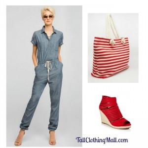 tall denim jumpsuit outfit