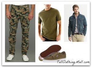 men's tall camo pants and outfit