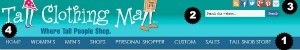 tall clothing mall navigation menu