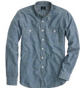 slim fit chambray shirt for tall men