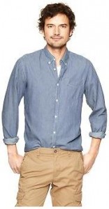 striped mens tall chambray shirt