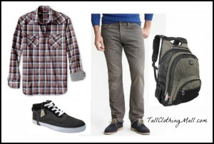 mens tall plaid shirt and outfit