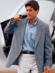 gingham long sportscoat