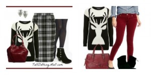 women's tall christmas sweaters styled 2 ways