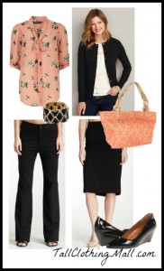 black and coral tall outfit