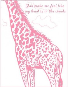 giraffe valentine's day cards