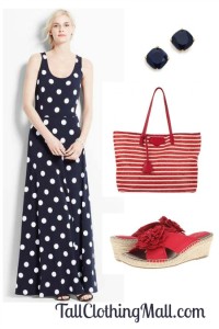 tall polka dot dress outfit