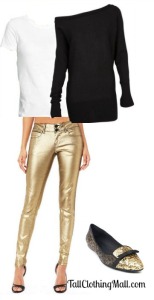 tall metallic jeans