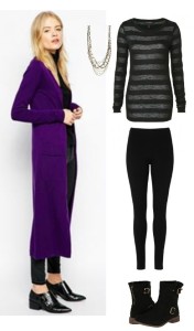 women's extra long cardigan and outfit