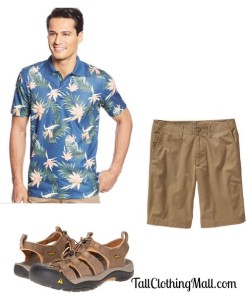 mens floral print tall polo shirt