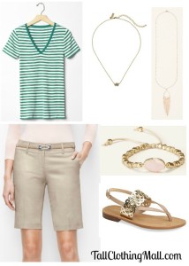 womens tall shorts and tee