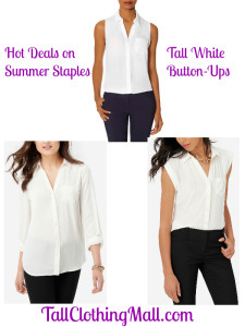 tall white button up shirts